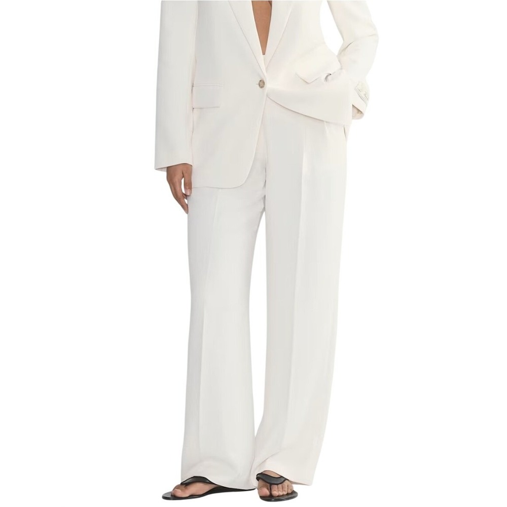 Aritzia Wilfred The Effortless Pant Curve-Fit Crepette Light Birch Size 0 - Picture 3 of 9